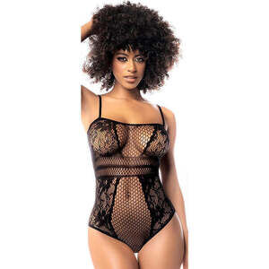 Mapale - Scarlett Fishnet Bodysuit  - Black